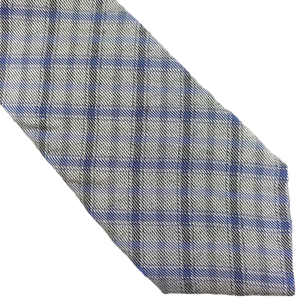 New Calvin Klein Striped Blue and Gray Silk Blend Men's Necktie NWT